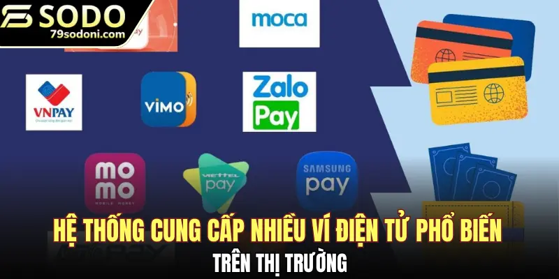 Hệ thống cung cấp nhiều ví điện tử phổ biến trên thị trường